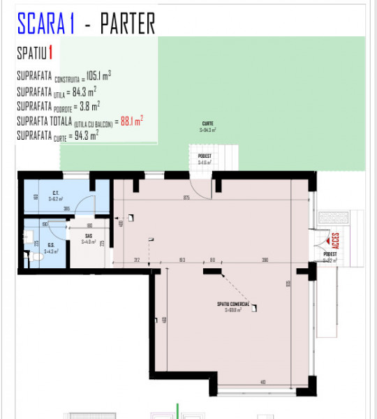 Spatiu comercial de vanzare/Stradal cu gradina