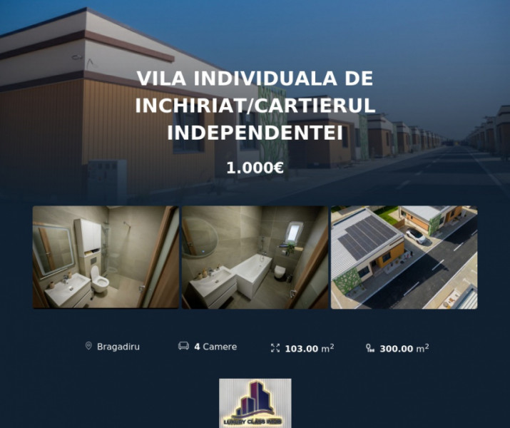 Vila Individuala de Inchiriat/Cartierul Independentei